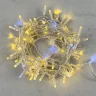 Гирлянда Нить с Колпачком 10м Золотой с Мерцанием Белого Диода 24В, 100 LED, Провод Прозрачный ПВХ, IP65. Фото 1.