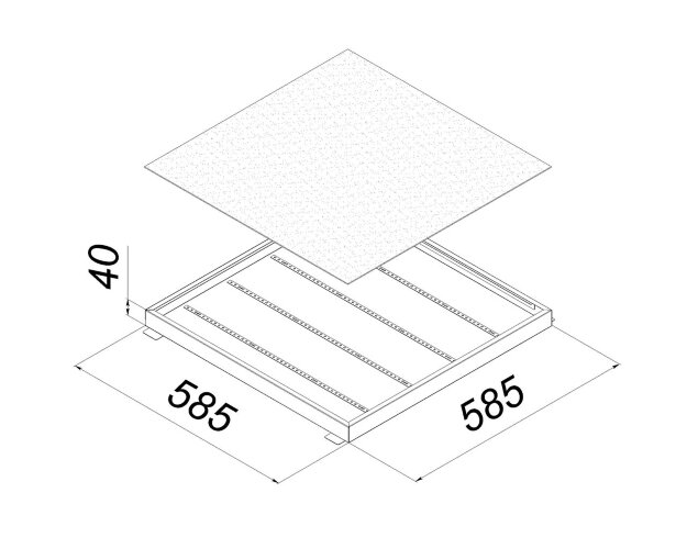 Универсальный офисный светодиодный светильник Грильято 40 Вт IP20 580x580x40 мм 6000K Опал - фото 2
