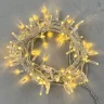 Гирлянда Нить с Колпачком 10м Тепло-Белая 24В, 100 LED, Провод Прозрачный ПВХ, IP65. Фото 1.