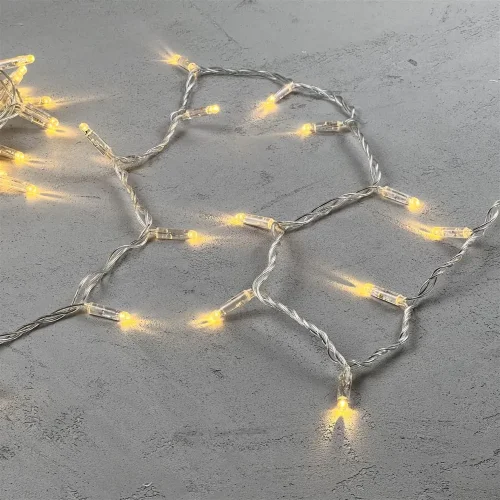 Гирлянда Нить с Колпачком 10м Тепло-Белая 24В, 100 LED, Провод Прозрачный ПВХ, IP65. Фото 3.