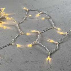 Гирлянда Нить с Колпачком 10м Тепло-Белая 24В, 100 LED, Провод Прозрачный ПВХ, IP65