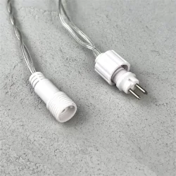 Гирлянда Нить с Колпачком 10м Тепло-Белая 24В, 100 LED, Провод Прозрачный ПВХ, IP65