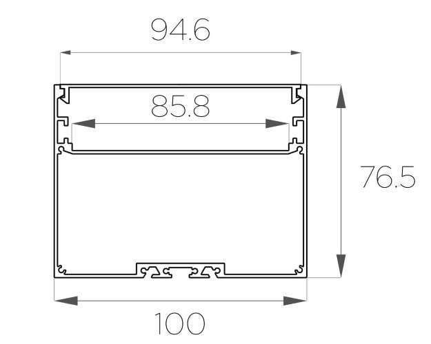 Профиль накладной алюминиевый LC-LP-76100-2 Anod - фото 3