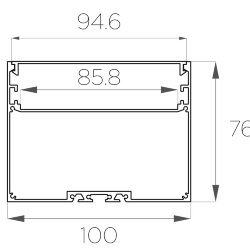 Профиль накладной алюминиевый LC-LP-76100-2 Anod