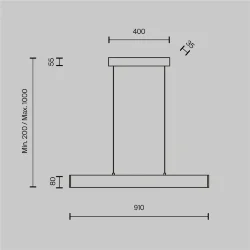 Подвесной светильник Шаг / Step 4000К 23Вт (Черный) P010PL-L23B4K