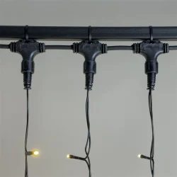 Гирлянда Занавес 1 x 6 м Тепло-Белый 220В, 600 LED, Провод Черный ПВХ, IP54