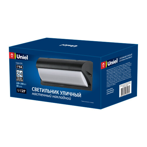 UUL-S07A 60W-E27 IP54 BLACK Светильник уличный, под лампу Е27, Архитектурный накладной, Корпус черный. - фото 2
