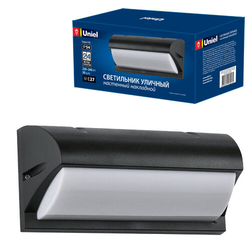UUL-S07A 60W/E27 IP54 BLACK Светильник уличный, под лампу Е27. Архитектурный накладной. Корпус черный. - фото