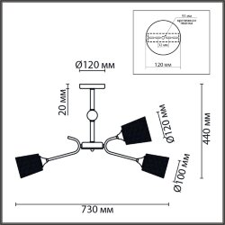 Люстра потолочная «LUMION» 8191/9C, серия: ABRIS (крепление на планке) - -