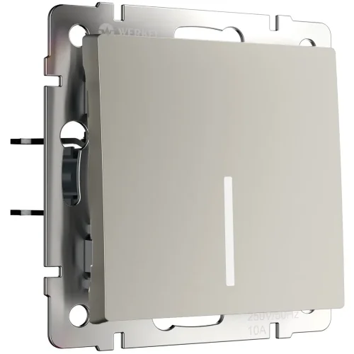 Выключатель одноклавишный с подсветкой (дымчатый) W1210104 - фото