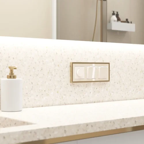 Розетка влагозащ. с зазем. с защит. крышкой и шторками (айвори акрил) W1171243 - фото 5