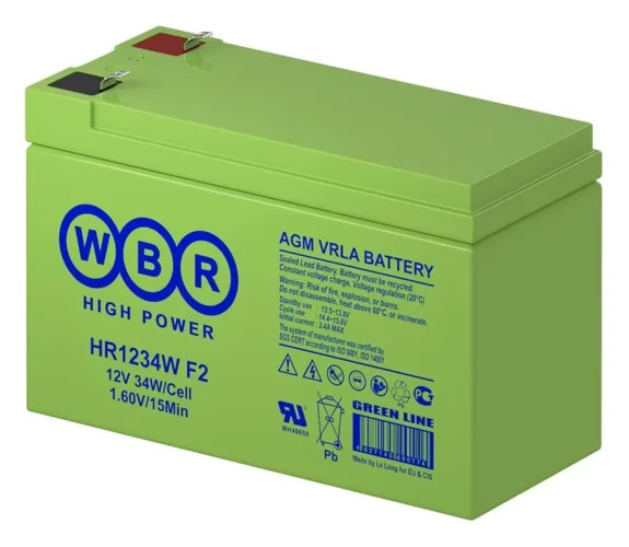 Аккумулятор 12В 9А.ч WBR HR1234W F2 WBR - фото