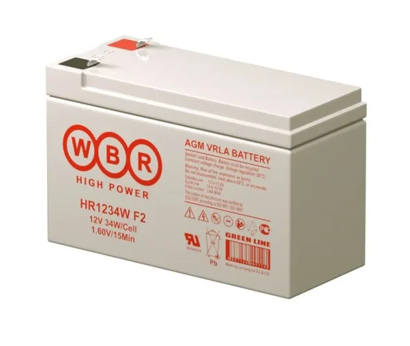 Аккумулятор 12В 9А.ч WBR HR1234W F2 WBR - фото 3