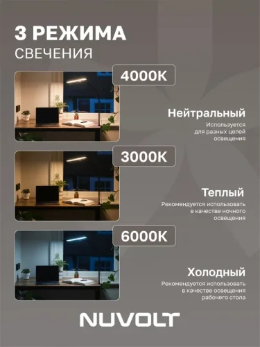 Настольный светильник NUVOLT LTBL-004B (Черный) - фото 4