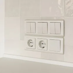 Выключатель двухклавишный проходной (перламутровый рифленый) W1122013