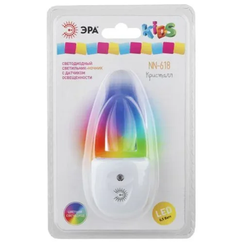 Светильник NN-618-LS-W ночник 'Кристалл' от сети с сенсором бел. ЭРА Б0019102 - фото 3