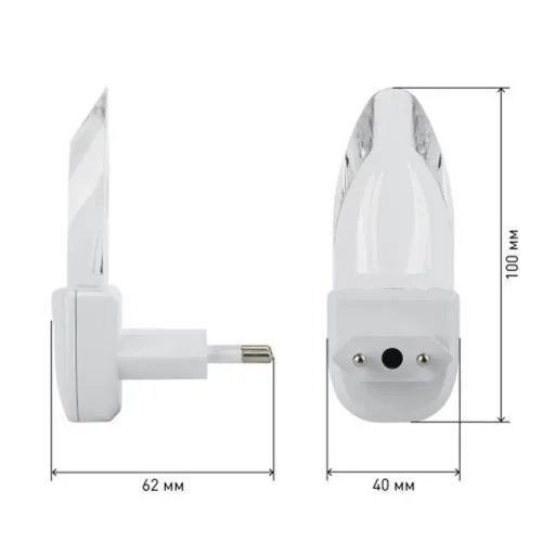Светильник NN-618-LS-W ночник 'Кристалл' от сети с сенсором бел. ЭРА Б0019102 - фото 5