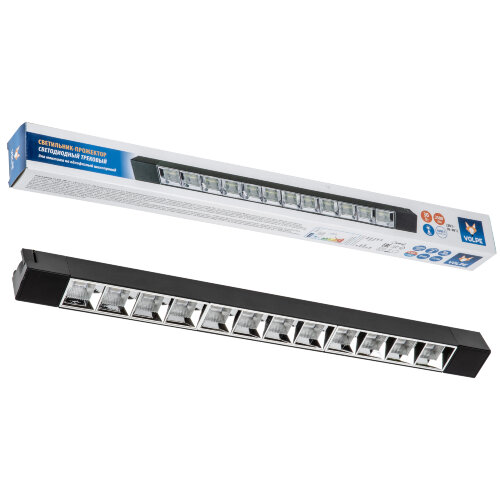 ULB-Q282 30W/4000K BLACK Светильник-прожектор светодиодный трековый. Линейный. 2500 Лм. Белый свет (4000К) Корпус черный. ТМ Volpe - фото
