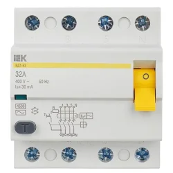 Выключатель дифференциального тока (УЗО) 4п 32А 30мА тип AC ВД1-63 KARAT IEK MDV10-4-032-030