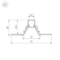 Профиль COMFORT10-V-FANTOM-2000 WHITE (Arlight, Алюминий) 052538