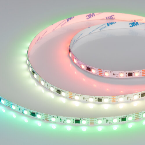 Светодиодная лента SPI-B60-10mm 12V RGB-PX3-BPT (12 W/m, IP20, 5060, 5m) (Arlight, бегущий огонь) 039179 - фото
