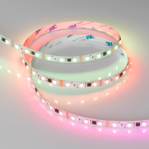 Светодиодная лента SPI-В60-10mm 12V RGB-РХ3-ВРТ (12 W/m, IP20, 5060, 5m) (Arlight, бегущий огонь) 039179 - фото 5