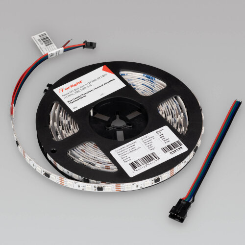 Светодиодная лента SPI-В60-10mm 12V RGB-РХ3-ВРТ (12 W/m, IP20, 5060, 5m) (Arlight, бегущий огонь) 039179 - фото 4
