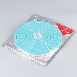 Светодиодная лента герметичная AURORA-PS-A120-12x6mm 24V Azure (10 W/m, IP65, 2835, 5m) (Arlight, Силикон)