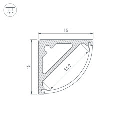 Профиль SL-KANT-H15-2000 ANOD (Arlight, Алюминий)