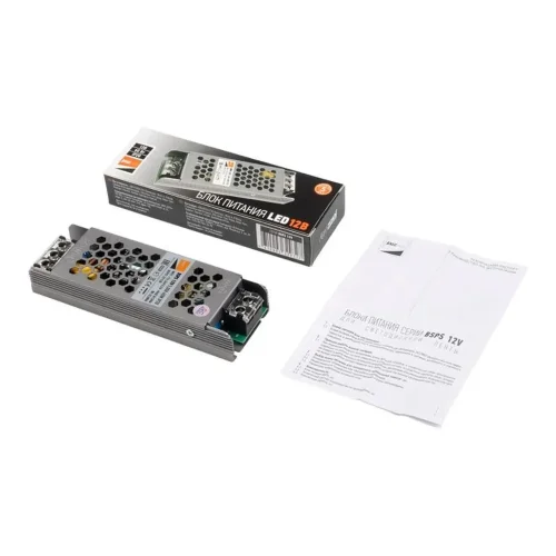 Блок питания для светодиодной ленты 60Вт 5А 12В IP20 BSPS метал. JazzWay 3329327A - фото 8