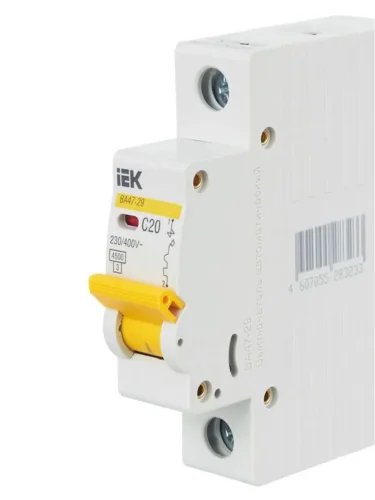 Выключатель автоматический модульный 1п C 20А 4.5кА ВА47-29 KARAT IEK MVA20-1-020-C - фото 8