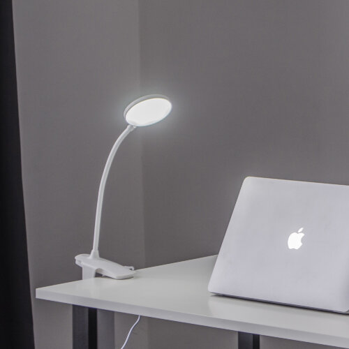 ULM-D605 4W-3000-6000K-DIM WHITE Светильник настольный светодиодный прищепка, Сенсорный выключатель, Диммер, Белый, TM Uniel - фото 7