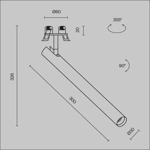Встраиваемый светильник Фокус Т / Focus T 6 Вт 4000 К 45° (Черный) C141RS-L300-6W4K-B - фото 8