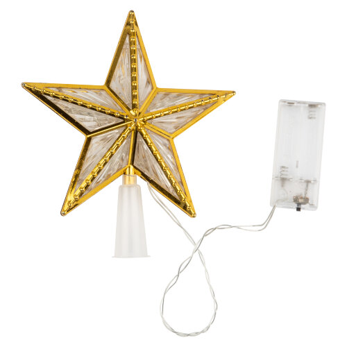 ULD-H1515-010-DTB-2AA MULTI STAR-4 Украшение светодиодное для ёлки Звезда-4 на батарейках 2АА не в-к, 15 см, 10 светодиодов, Разноцветный свет, Прозрачный провод, TM Uniel - фото 1