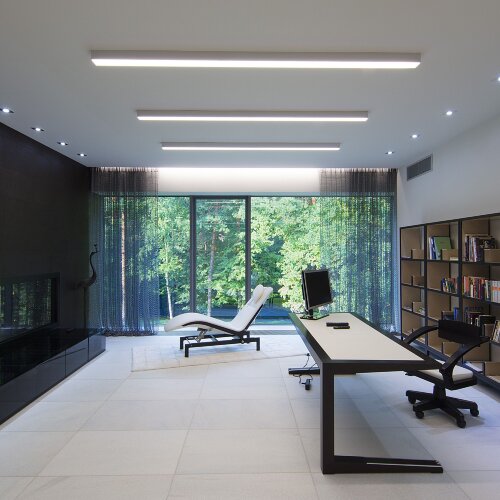 Линейный светодиодный накладной односторонний светильник 53см 10Вт 4200К матовое серебро - Фото 3