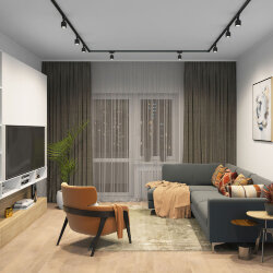 Шинопровод однофазный, 2 м, черный, заглушки в комплекте, Denkirs TR1002-BK