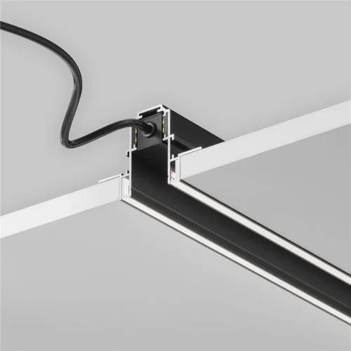 Шинопровод магнитный встраиваемый под ГКЛ 12,5 мм с каналом под светодиодную ленту (Черный) - фото 3