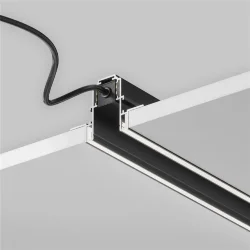 Шинопровод магнитный встраиваемый под ГКЛ 12,5 мм с каналом под светодиодную ленту (Черный)