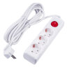 S-GCU3-5B WHITE Удлинитель серии Ultra, шнур 5м., 3 гнезда, 16A, с-з, Белый, TM Uniel - фото 1