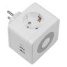 S-GES2-16SBUC WHITE Разветвитель сетевой с выключателем, с-з, 2 гнезда, 2USB+1TYPE C, 16А, 3500Вт, Белый - фото 2