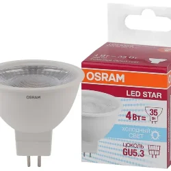 Лампа светодиодная MR16 4W/5000K (=35W) 110° 230V GU5.3 300Lm | LED Star 2Y | - OSRAM