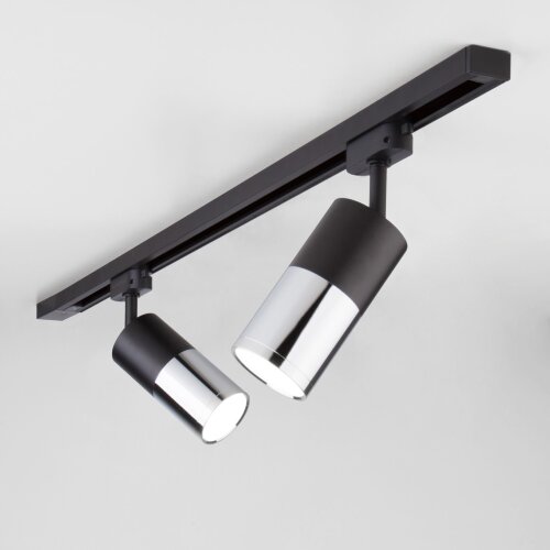 Трековый светодиодный светильник для однофазного шинопровода Avantag Черный матовый/хром 6W 4200K - Фото 5