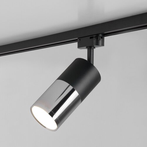 Трековый светодиодный светильник для однофазного шинопровода Avantag черный матовый/хром 6W 4200K (1 шт.) - фото 1
