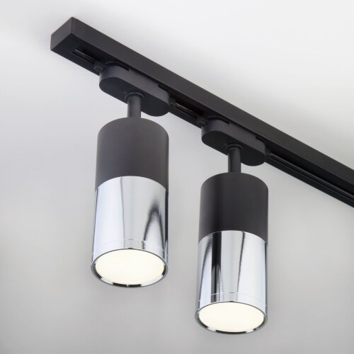 Трековый светодиодный светильник для однофазного шинопровода Avantag черный матовый/хром 6W 4200K (1 шт.) - Фото 4