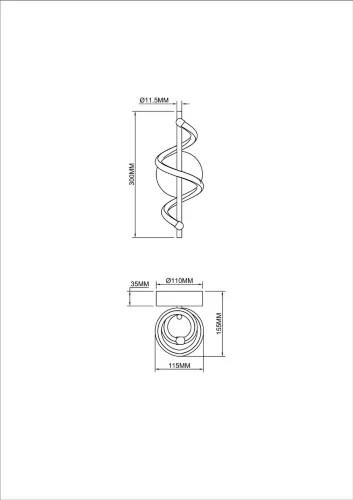 Настенный светильник (бра) FR6097WL-L12W Хеликс / Helix 13 Вт LED (Белый) FR6097WL-L12W - фото