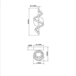 Настенный светильник (бра) FR6097WL-L12W Хеликс / Helix 13 Вт LED (Белый) FR6097WL-L12W
