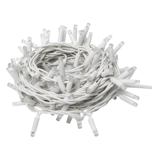 ULD-F90PRO S5M-050-TWK WH Гирлянда светодиодная, 5м, без вилки, С эффектом мерцания, Соединяемая, 50 светодиодов, Белый свет 6000K, IP67, Провод белый - фото 2