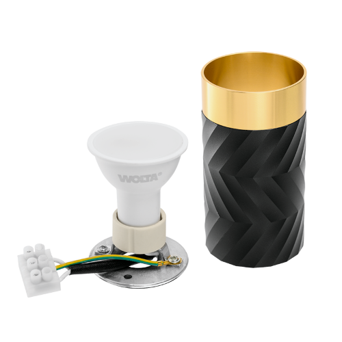 Светильник WOLTA WSL-GU10/09BG под лампу GU10 Черный / Золотой LINEA - фото 7.