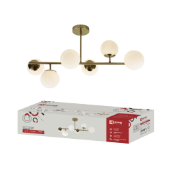 Люстра под лампу AURORA LUNA-6G9-LT 6xG9 матовые плафоны, латунный корпус IN HOME