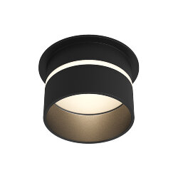 Встраиваемый светильник влагозащ., IP 44, до 15 Вт, GU10, черный, алюминий, Denkirs DK2404-BK